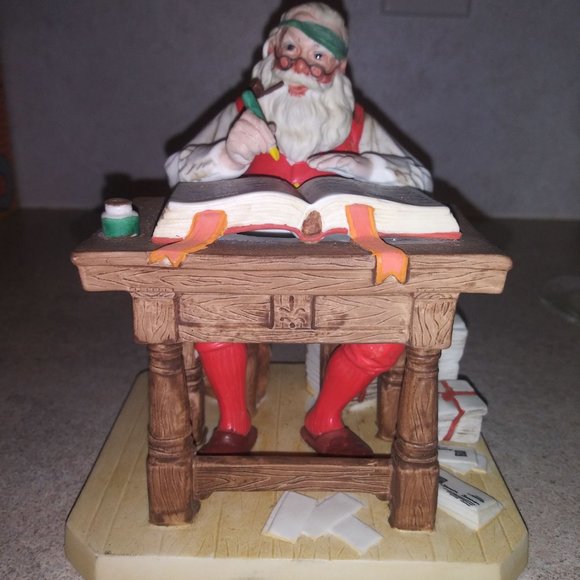 Norman Rockwell Checking His List Santa Christmas Figurine 1980 - Picture 1 of 5